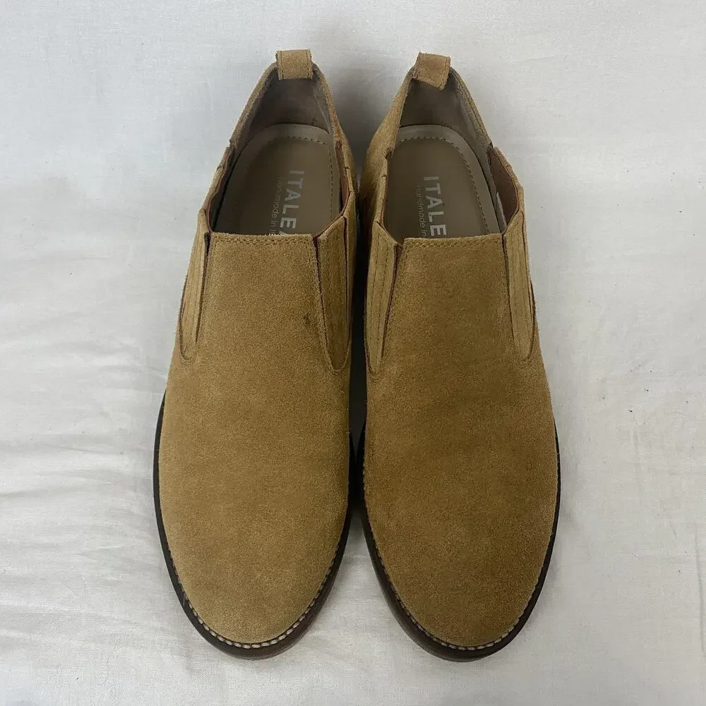 Italeau Ankle Boots Womens 8.5 EU‎ 39 Brown Suede Chelsea Bootie Italy Handmade
